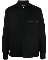 Мужская черная шерстяная куртка-рубашка от Zegna