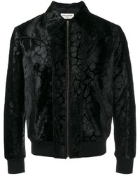 Мужская черная шерстяная куртка с принтом от Saint Laurent