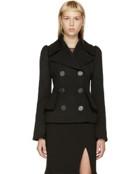 Женская черная шерстяная куртка от Alexander McQueen