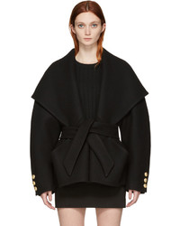Женская черная шерстяная куртка от Balmain