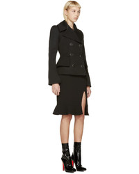 Женская черная шерстяная куртка от Alexander McQueen