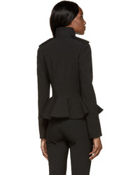Женская черная шерстяная куртка от Alexander McQueen