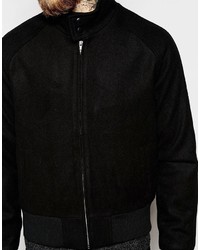 Мужская черная шерстяная куртка от Asos