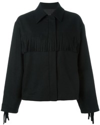 Женская черная шерстяная куртка от MM6 MAISON MARGIELA