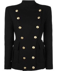 Женская черная шерстяная куртка от PIERRE BALMAIN