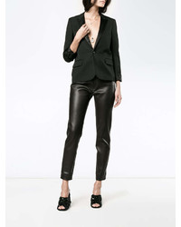 Женская черная шерстяная куртка от Saint Laurent