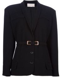 Женская черная шерстяная куртка