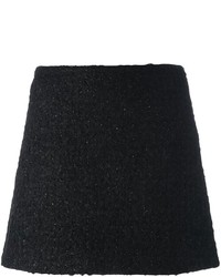Черная шерстяная мини-юбка с рельефным рисунком от Piccione Piccione
