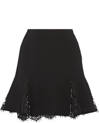 Черная шерстяная мини-юбка от Oscar de la Renta