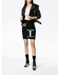 Черная шерстяная мини-юбка от Moschino