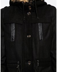 Женская черная шерстяная парка от Bellfield