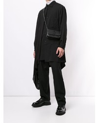 Мужская черная шерстяная рубашка с длинным рукавом от Yohji Yamamoto