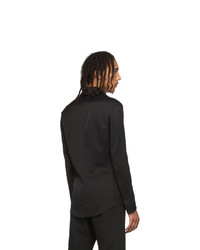Мужская черная шерстяная рубашка с длинным рукавом от Sankuanz