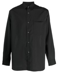 Мужская черная шерстяная рубашка с длинным рукавом от Comme Des Garcons SHIRT