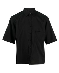 Мужская черная шерстяная рубашка с длинным рукавом от Costumein