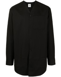 Мужская черная шерстяная рубашка с длинным рукавом от Oamc