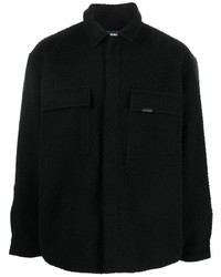 Мужская черная шерстяная рубашка с длинным рукавом от Represent