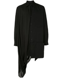 Мужская черная шерстяная рубашка с длинным рукавом от Yohji Yamamoto
