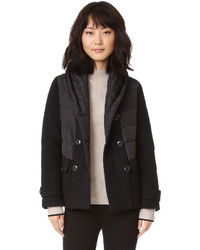 Женская черная шерстяная стеганая куртка от ADD