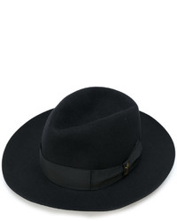 Мужская черная шерстяная шляпа от Borsalino