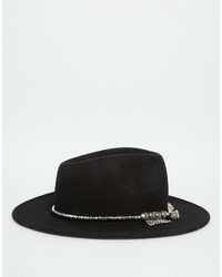 Женская черная шерстяная шляпа от Asos