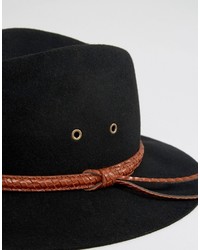 Мужская черная шерстяная шляпа от Reclaimed Vintage