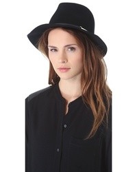 Женская черная шерстяная шляпа от Leone