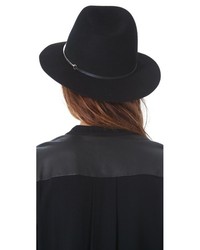 Женская черная шерстяная шляпа от Leone