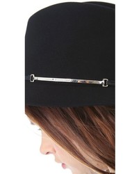 Женская черная шерстяная шляпа от Leone