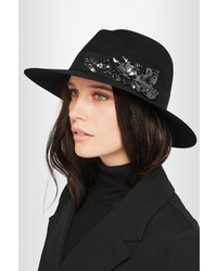 Женская черная шерстяная шляпа от Maison Michel