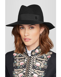 Женская черная шерстяная шляпа от Maison Michel