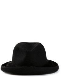 Женская черная шерстяная шляпа