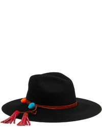 Женская черная шерстяная шляпа
