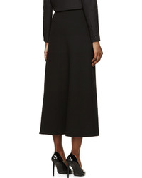 Черная шерстяная юбка c бахромой от Saint Laurent
