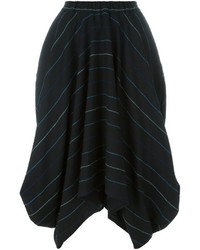 Черная шерстяная юбка в горизонтальную полоску от Societe Anonyme