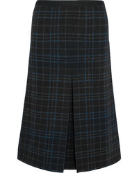 Черная шерстяная юбка в шотландскую клетку от Bottega Veneta