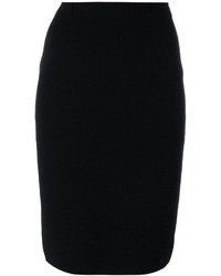 Черная шерстяная юбка-карандаш от D-Exterior