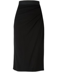 Черная шерстяная юбка-карандаш от Dolce & Gabbana