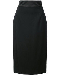Черная шерстяная юбка-карандаш от Oscar de la Renta