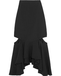 Черная шерстяная юбка с вырезом от Givenchy