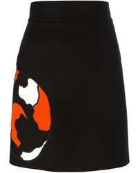 Черная шерстяная юбка с вышивкой от MSGM