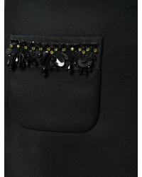 Черная шерстяная юбка с вышивкой от No.21