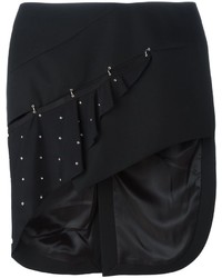 Черная шерстяная юбка с шипами от Anthony Vaccarello