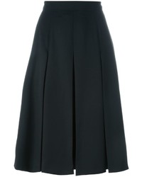 Черная шерстяная юбка со складками от Alexander McQueen