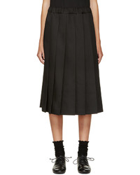 Черная шерстяная юбка со складками от Comme des Garcons