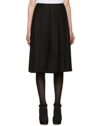 Черная шерстяная юбка со складками от Nina Ricci