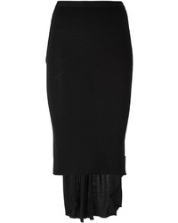 Черная шерстяная юбка со складками от Rick Owens Lilies