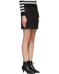 Черная шерстяная юбка от Saint Laurent