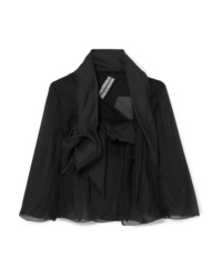 Черная шифоновая блуза с коротким рукавом от Rick Owens