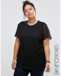 Черная шифоновая блузка от Asos